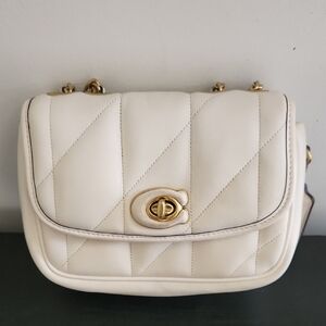 COACH Pillow Madison Cream Quilted Shoulder Bag